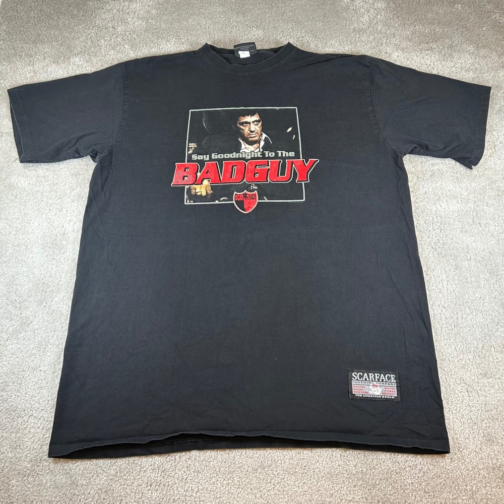 Scarface Clothing Co T-Shirt Mens 2XL Black 2004 Bad Guy Tony Montana Movie Tee